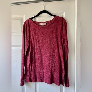Loft Merlot Lace Top
